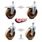 Service Caster 5 Inch High Temp Phenolic Wheel Swivel 1/2 Inch Stem Caster Total Lock Brake, 2PK SCC-TSTTL20S514-PHSHT-121315-2-S-2 - alternate 5